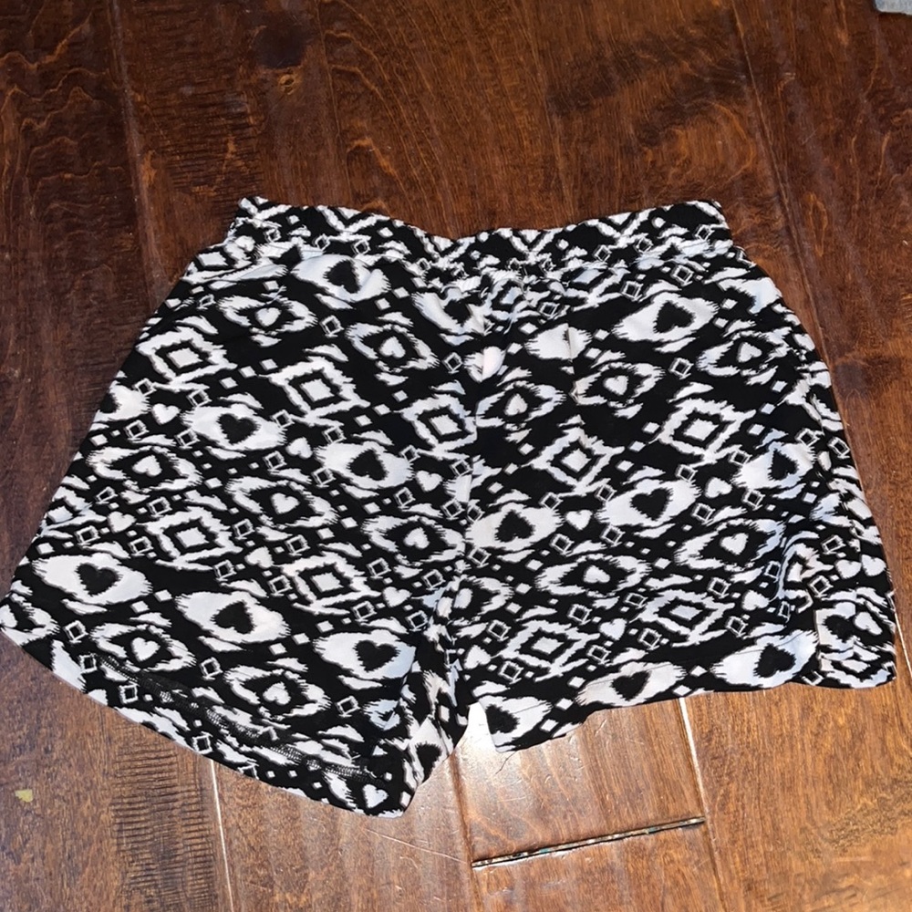 Black and white shorts